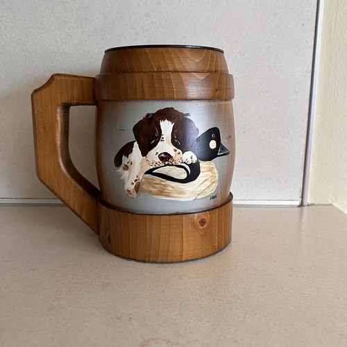 Wood mug handpainted - mug, st