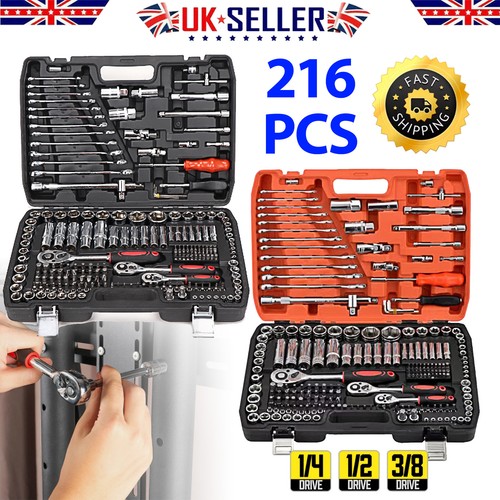 216pcs socket set 3 8 - socket, 1/2"