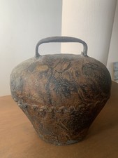 Vintage French Rustic Metal Cow Bell Antique Farm Decor Primitive Handle 16 cm