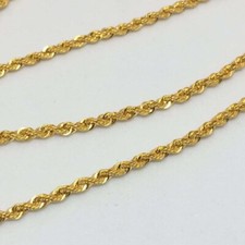 18K Solid Gold Hollow Rope