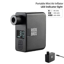 ROCKBROS Bike Electric Air Pump Mini Portable Bicycle Tire Inflator USB-C Charge