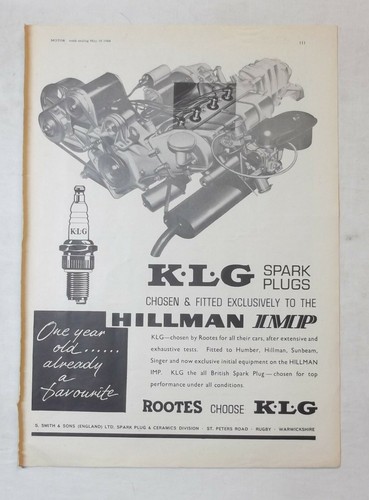 Klg sparks plugs hillman imp - klg,