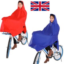 Waterproof Bike Outdoor Cycling Raincoat Rain Proof Cape Poncho Coat Hooded UK