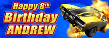 2 X Personalised Birthday Banners Hot Wheels