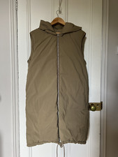 ARKET ReDown Gilet Hooded Waistcoat Beige Sleeveless Jacket 80% Down XS