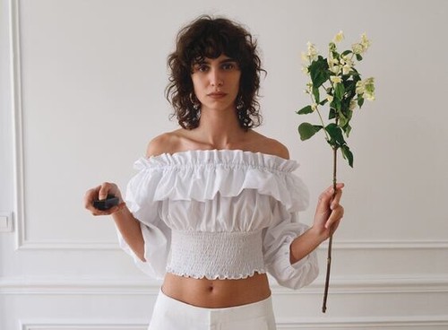 Zara white frilled ruffled - zara,