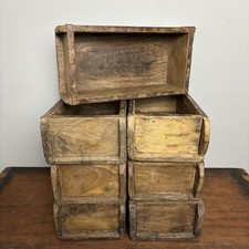 10x Rustic Wooden Brick Mould - 10 Pcs Original Vintage Rustic Box - Small Crate