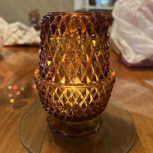 Vtg indiana glass fairy lamp - vtg,