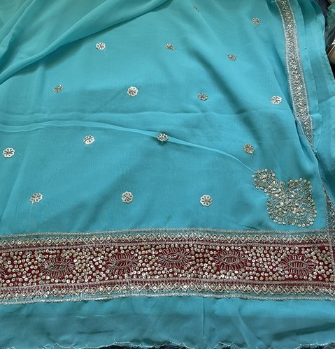 Ladies sari saree turquoise - ladies,