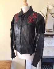Acesport Ladies High Quality Motorcycle Leather "Saxon Warriors" Jacket,Size 16