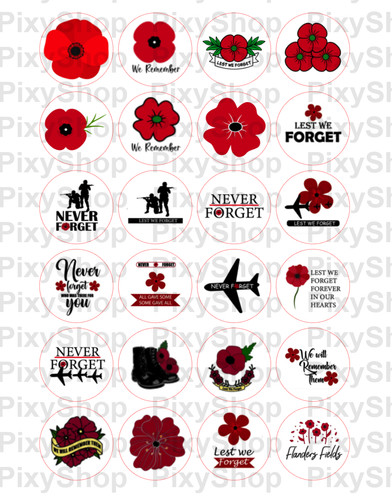 24x remembrance day poppy - remembrance,