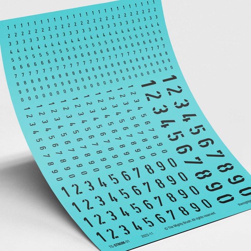 Stencil numerals waterslide - stencil,