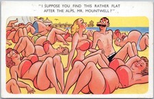 Vintage Postcard Cartoon Beach