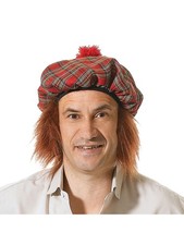 Tartan Hat and Ginger Hair Wig