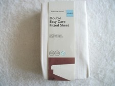 Kirkton House COTTON POLYESTER Double Fitted Sheet - Cream Easy Care BNIP