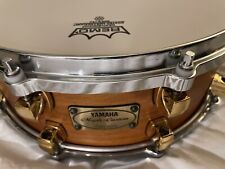 Yamaha Vintage Maple Custom 14x.5 Snare Rare Aged Natural Gold Lugs Excellent 