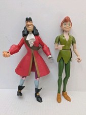 Disney Captain Hook and Peter Pan Disney Figure Moveable Limbs 11" tall 