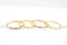 Rolled Gold Bangles Etched Mid Century 9ct Foliate Minimalist x 4