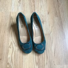 Naturalizer Jade Green Suede Mid Heeled Court Shoes Size 7 Smart Formal  
