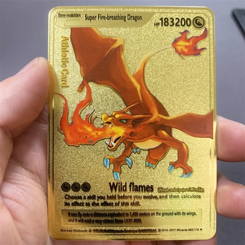 Charizard gold metal pokemon - metal,
