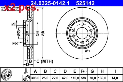 Pcs front brake - x2, rotos