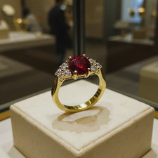 9CT GOLD SPINEL RING WITH A