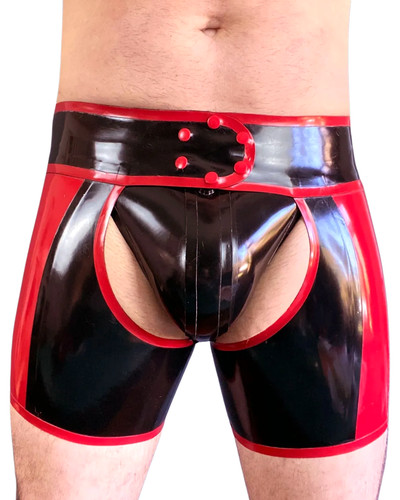 Mens latex chap shorts - mens,