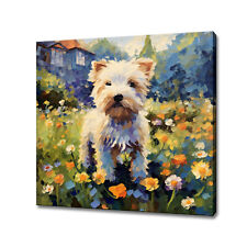 Terrier Dog Puppy Colourful Canvas Print Pet Wall Art Pet Picture Gift