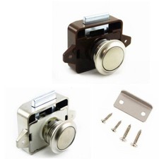 1X Drawer Cupboard Cabinet Door Camper Caravan Push Button Catch Lock Latch Knob