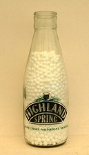 milk bottle HIGHLAND SPRING Scottish mineral water : dairy
