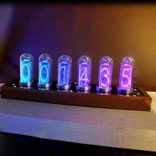 LED Colorful Analog Retro Glow Tube Clock Atmosphere lamp luminous Alarm Clock
