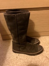 UGG  Delaine Tall Chocolate Brown Boots Sheepskin Lining UK 3.5  Ladies