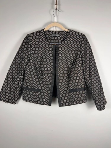 Atmosphere black print bolero - print,