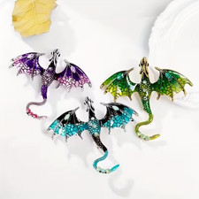 Flying Dragon Brooch Crystal