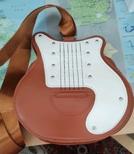 Guitar design handbag brown - handbag, /