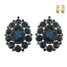 1.75" GOLD NAVY BLUE Teardrop