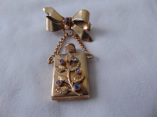 Vintage gold bow purple - vintage,