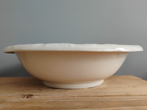 Large white cream ceramic - white,