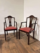 Pair of Reproduction Mahogany Carver Armchairs