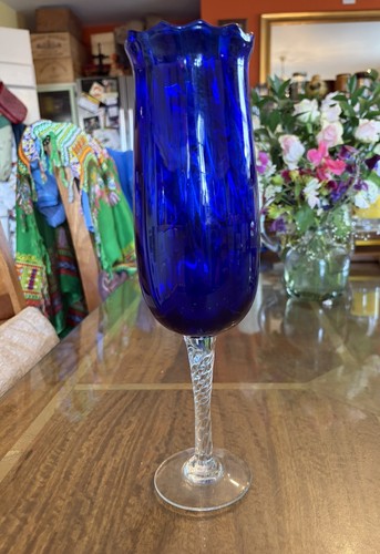 Blue glass vase - blue, vase.