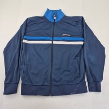 ELLESSE Track Jacket Large Blue Men's Polyester Full Zip Retro Style