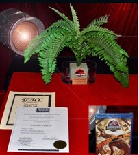 JURASSIC PARK Screen-Used Prop FERNS in VASE, Plaque, Logo, COA, DVD Blu Trilogy