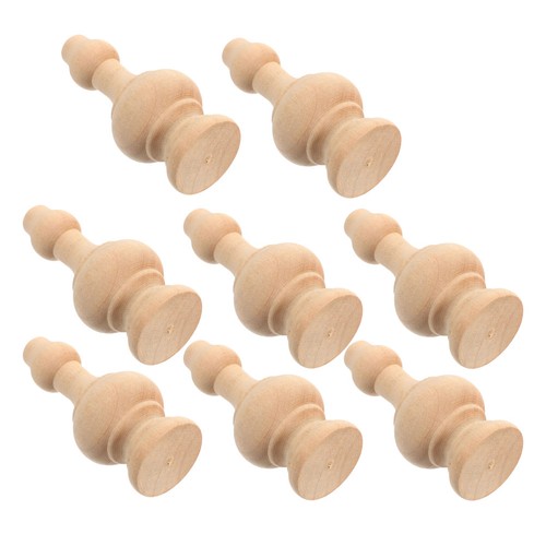 8pcs natural wood - wood, finials