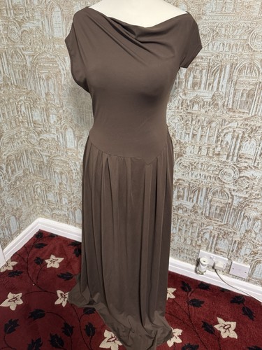 Brown asymmetric cowl neck - brown,