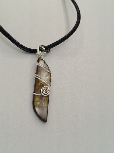 Abalone shell wire wrapped - abalone,