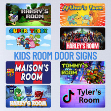 Boys Room Name Plaque Kids Bedroom Door Sign Personalised Any Name Characters