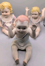 3 X Large Bisque Piano Babies Sitting Piano Babies 20cms