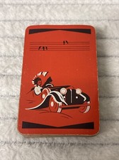 Vintage Playing Cards Old Vintage Art Deco * CAR GIRL DOG + BIRDS