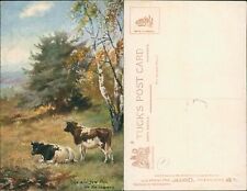 The Old Yew Tree on the Common Cattle Harry Payne Tucks Oilette Hampshire 9278