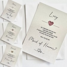 Will You Be My Bridesmaid Card Maid of Honour Card Flower Girl Witness Card